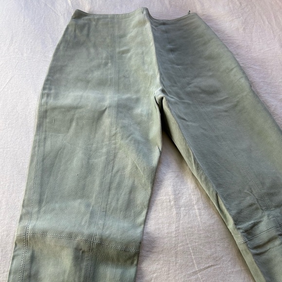 🍋80s Paolo Santini Vintage Teal Suede Biker Pants - Picture 13 of 16